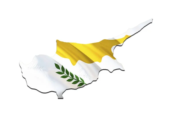 Vlajka Mapa Kypru Vykreslování Mapy Kypru Označit Národní Symbol Kypru — Stock fotografie