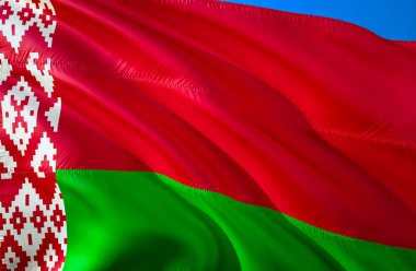 Beyaz bayrak. 3D dalgalanan bayrak tasarım. Beyaz Rusya,'ın ulusal sembolü 3d render. Belarus Ulusal renkleri. Beyaz Rusya 3d dalgalanan işareti arka plan tasarımını. 3D Şerit, duvar kağıdı, desen adam