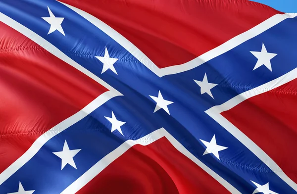 美国邦联州国旗 美国邦联州的历史国旗 被称为邦联之战 起义军 南十字 迪克西旗 爱国的象征 的标志 — 图库照片