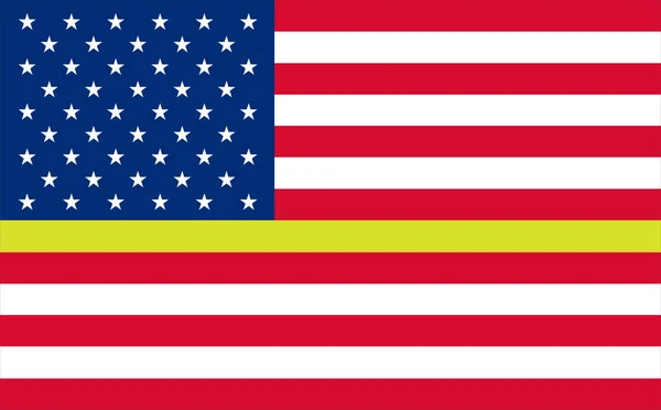 Dunne Gouden Lijn Amerikaanse Vlag Vlag Vertegenwoordigen 911 Andere Eerste — Stockfoto