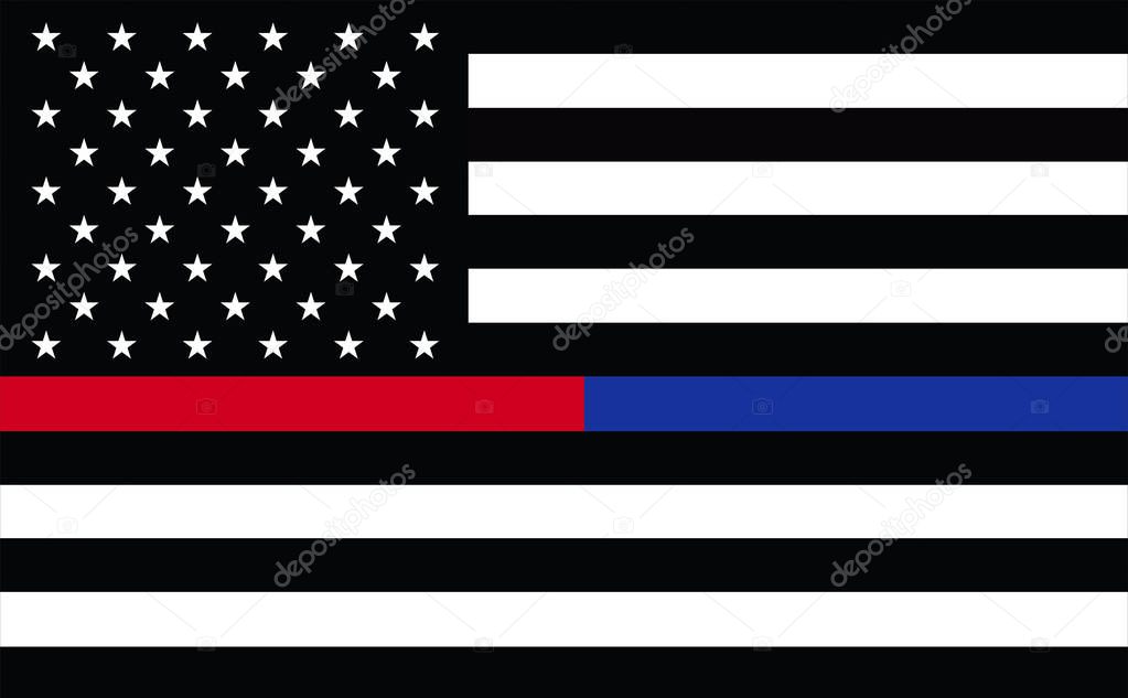 First Responder USA. Thin Blue Line Thin Red Line Embroidered U.S. American Flag Brass Grommets. Emergency medical responder. Flags of Valor. Show your support for law enforcement.