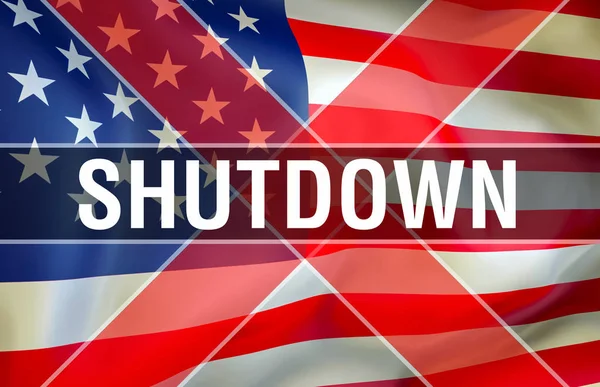 Shutdown US economic damage, 3d rendering. Government shutdowns in the United States. United States politics. Congress fails to pass sufficient bills. Budget and debt Shutdown in the United States of Americ