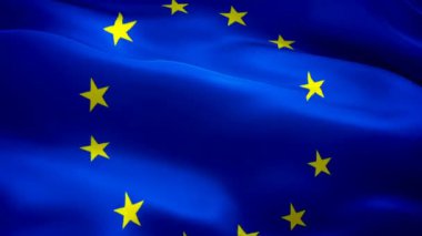 Avrupa Birliği dalgalanan bayrak. Ulusal 3d Euro bayrak sallıyor. Avrupa Birliği sorunsuz döngü animasyon iz. Avrupa bayrak Hd çözünürlük arka plan. Avrupa bayrak portre 1080p Full Hd video sunumu
