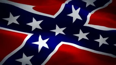 Dixie bayrak video rüzgarda sallayarak. Gerçekçi asi bayrağı arka plan. İsyan bize sorunsuz döngü Confederate Bayrak portre 1080p Full Hd 1920 x 1080 görüntüleri. Amerika Konfedere Devletleri bayrakları