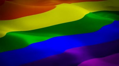 Gay Pride bayrak sorunsuz döngü. Eşcinsel kavramı bayrak portre 1080 p Full Hd 1920 x 1080 görüntüleri video rüzgarda sallayarak. 3D Eşcinsel bayrak sallayarak gurur duyuyoruz. Gökkuşağı sorunsuz döngü animasyon iz. Eşcinsel bayrak Hd kararlılık