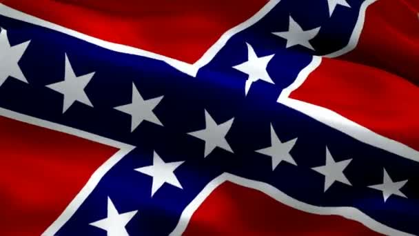 Rebel Flag Civil War Waving Wind Video Footage Full Realistic — Stock Video