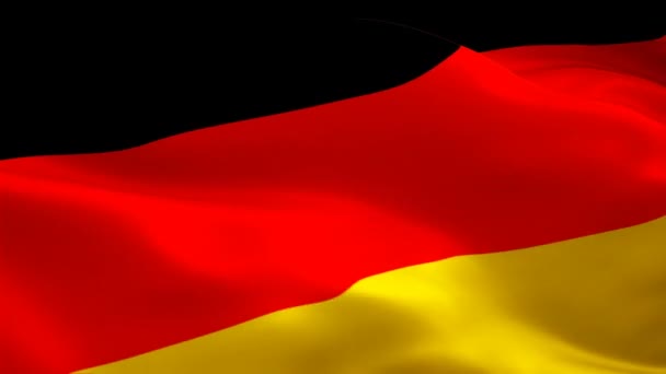 Bandera Deutchland Ondeando Imágenes Vídeo Viento Full Fondo Realista Bandera — Vídeos de Stock