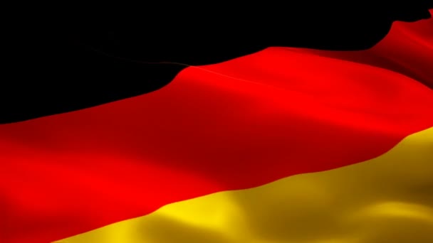 Deutchland Flag Closeup 1080P Full 1920X1080 Footage Video Waving Wind — Stock Video