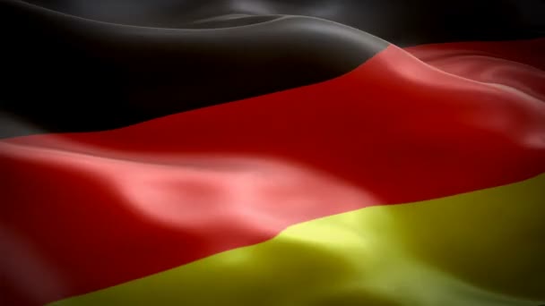 Deutschland Fahnenvideo Weht Wind Realistischer Hintergrund Der Deutschlandfahne German Flag — Stockvideo