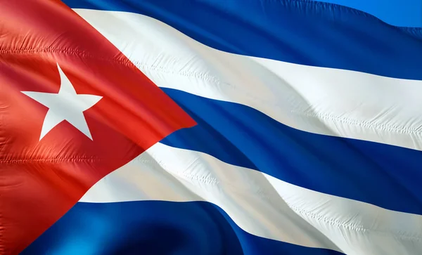 Bandeira Cuba Acenando Design Bandeira Símbolo Nacional Cuba Renderização Cores — Fotografia de Stock