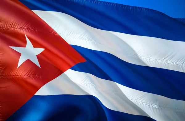 Прапор Куби Дизайн Прапор Waving Національний Символ Куби Рендерінг Куби — стокове фото