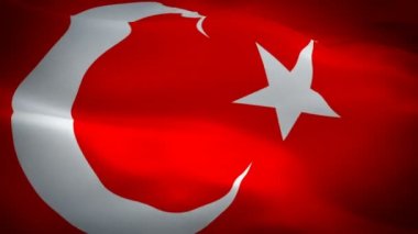 Türk bayrağı closeup 1080 p Full Hd 1920 x 1080 görüntüleri video rüzgarda sallayarak. Ulusal İstanbul 3d Türk bayrakları sallayarak. Türkiye'de sorunsuz döngü animasyon iz. Türk bayrağı Hd çözünürlük 1080 p arka plan