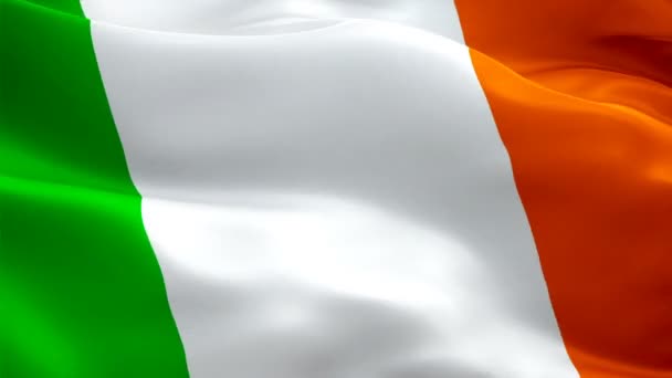 Drapeau Irlandais Gros Plan 1080P Full 1920X1080 Images Vidéo Agitant — Video