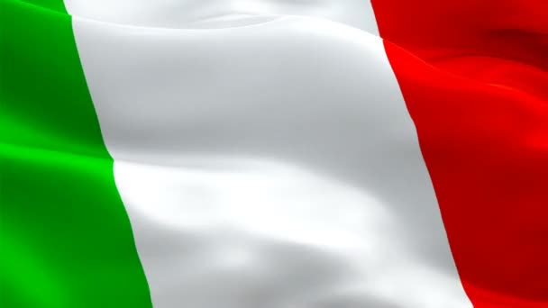 Italien Flagge Weht Wind Realistische Italienische Flagge Hintergrund Italien Flagge — Stockvideo