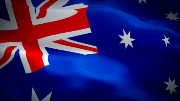 Australia Ondeando Bandera Bandera Nacional Australiana Ondeando Signo Animación Bucle — Vídeo de stock