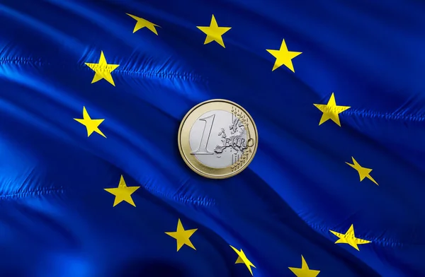 European Union Euro economy for business and financial concept ideas illustration, background. Concept with money European Union EU Euro,3d rendering. Crisis and European Union Euro course concep