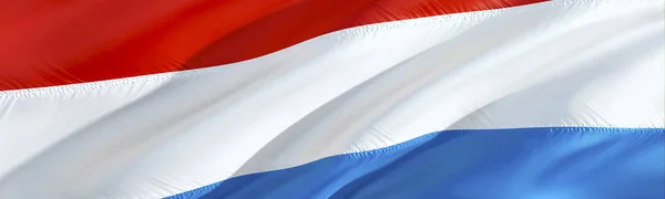 Bandeira Luxemburguesa Bandeira Luxemburgo Design Bandeira Acenação Renderização Símbolo Nacional — Fotografia de Stock