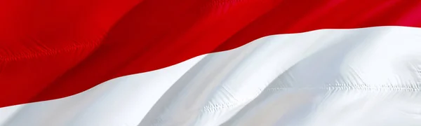 Bendera Monaco Bendera Monako Desain Bendera Waving Rendering Simbol Nasional — Stok Foto