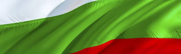 Прапор Болгарії Рендерінг Waving Прапор Дизайн Національний Символ Болгарський Дизайн — стокове фото