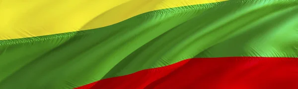 Flaga Litwy Renderowania Waving Flag Projekt Symbolem Narodowym Litva Projektowanie — Zdjęcie stockowe