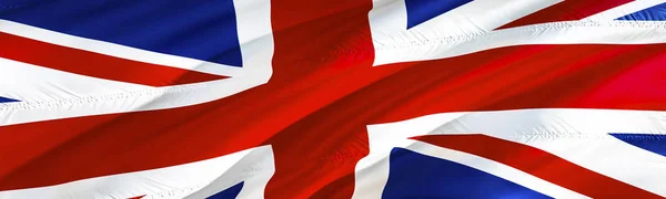 Bandeira Reino Unido Bandeira Reino Unido Design Bandeira Acenação Renderização — Fotografia de Stock
