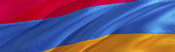 Armenian Flag Flag Armenia Waving Flag Design Red Blue Orange — Stock Photo, Image