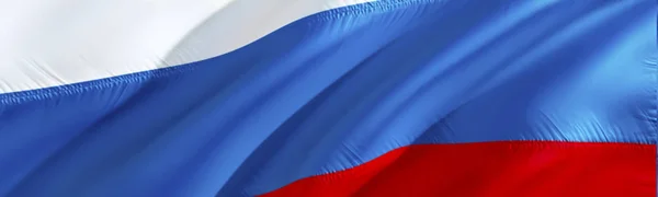Прапор Росії Рендерінг Waving Прапор Дизайн Національний Символ Російська Дизайн — стокове фото