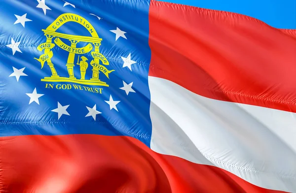 Bandeira Geórgia Acenando Eua Projeto Bandeira Estadual Símbolo Nacional Dos — Fotografia de Stock