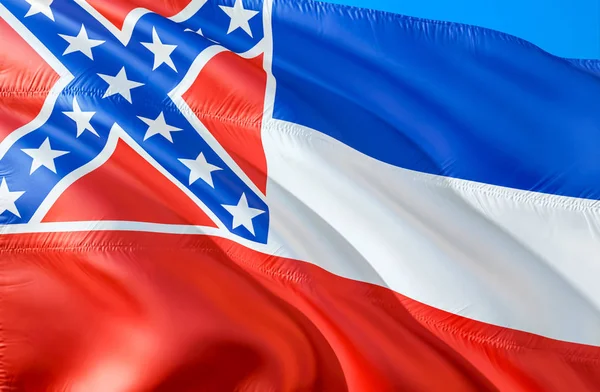 Bandera Mississippi Diseño Banderas Estatales Waving Usa Símbolo Nacional Estados —  Fotos de Stock