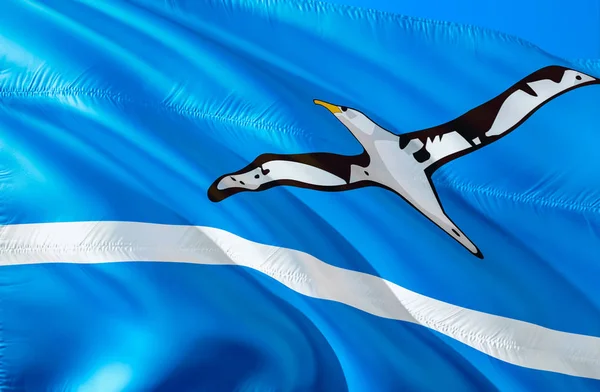 Σημαία Των Νησιών Στη Μέση Σχεδίαση Κρατική Σημαία Κυματίζει Ηπα — Φωτογραφία Αρχείου