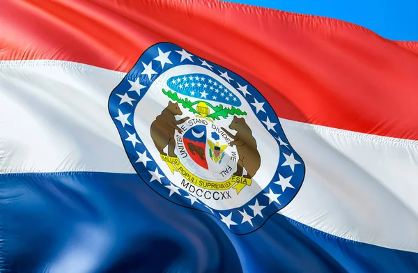 Bandeira Missouri Acenando Eua Projeto Bandeira Estadual Símbolo Nacional Dos — Fotografia de Stock