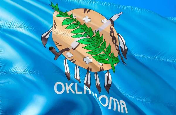 Bandeira Oklahoma Acenando Eua Projeto Bandeira Estadual Símbolo Nacional Dos — Fotografia de Stock