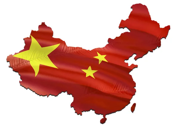 Karte auf China mit taiwanesischer Flagge. 3d rendering china map — Stockfoto