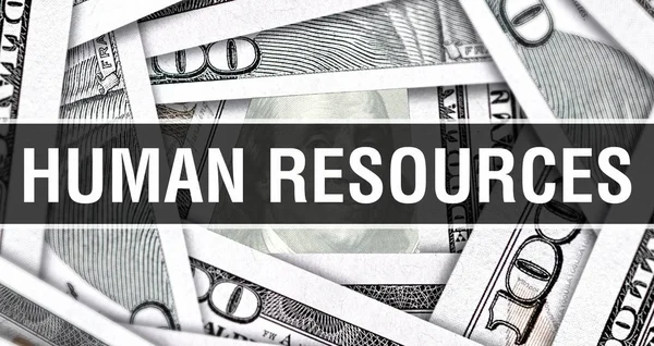 Human Resources Closeup Concept. American Dollars Cash Money,3D