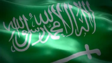 Suudi Arabistan sorunsuz rüzgar sallayarak bayrak video döngü. Gerçekçi Suudi bayrağı arka plan. Suudi Arabistan Flag döngü çekim 1080p Full HD 1920x1080 görüntüleri. Suudi Arabistan Mekke Orta Doğu ülkesi