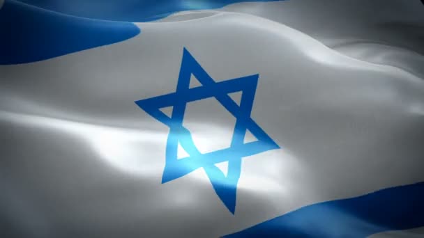 Israel Ondeando Bandera Bandera Nacional Judía Ondeando Signo Animación Bucle — Vídeo de stock