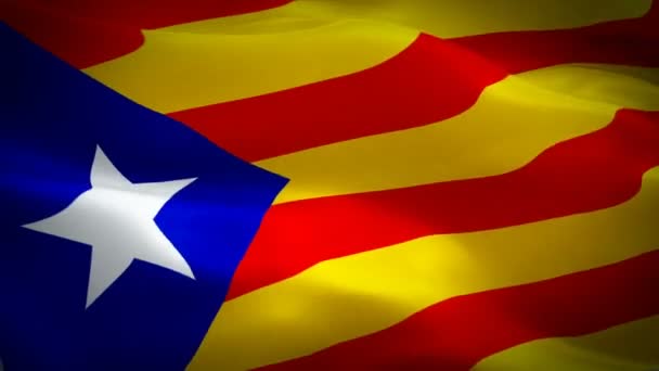 Bandera Barcelona Ondeando Imágenes Vídeo Viento Full Fondo Realista Bandera — Vídeo de stock