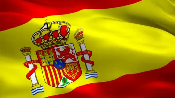 Die Spanische Flagge Weht Windmadrid Realistische Spanische Flagge Hintergrund Spanien — Stockvideo