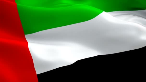 Bandeira Dos Emirados Árabes Unidos Acenando Imagens Ventos Full Realista — Vídeo de Stock