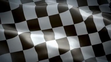 Damalı sallanan bayrak. Ulusal 3d Yarış bayrağı sallayarak. Finish Checkered sorunsuz döngü animasyon işareti. Yarış bayrağı Hd çözünürlük Arka Plan. Damalı bayrak Closeup 1080p Full Hd video sunumu