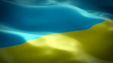 Ukrayna bayrağı video rüzgarda sallayarak. Gerçekçi Ukrayna Bayrağı arka plan. Ukrayna Bayrak Looping Closeup 1080p Full Hd 1920x1080 görüntüleri. Ukrayna Ab Avrupa ülkesi bayraklar film için video görüntüleri, haber