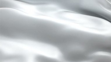 Peluş bayrak Closeup 1080p Full Hd 1920x1080 görüntüleri video rüzgarsal sallayarak. Ulusal 3d Peluş bayrak sallayarak. Beyaz renk İç ve savaş bayrağı, deniz asteğmeni. Yumuşak Peluş Beyaz Sadan Malzeme Arka Plan
