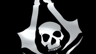Creed siyah bayrak rüzgar video görüntüleri Full Hd. Gerçekçi Creed siyah Bayrak arka plan sallayarak. Assassin Creed Flag Looping Closeup 1080p Full Hd 1920x1080 görüntüleri. Assassin Creed Korsan bayrakları Full Hd