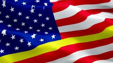 911 anıt Responder Bayrak Dalga Loop rüzgarda sallayarak. İnce Gold Line Acil tıbbi müdahale Bayrağı arka plan. 911 Responder Flag Looping Closeup 1080p Full Hd 1920x1080 görüntüleri. 911 Yanıtlayıcı uygulaması