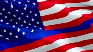 Amerikan polisi Bayrak Dalgası Döngüsü rüzgarda el sallıyor. Gerçekçi İnce Mavi Çizgi Bayrak arka plan. Amerikan polisi Bayrak Looping Closeup 1080p Full Hd 1920x1080 görüntüleri. Amerikan polis kolluk ülke