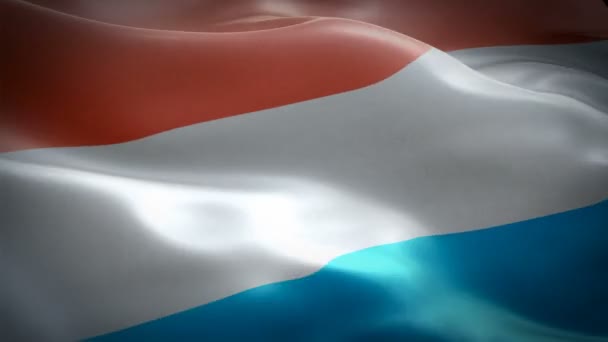 Bandera Luxemburgo Motion Loop Video Ondeando Viento Fondo Realista Bandera — Vídeo de stock