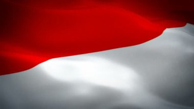 Monako bayrak video rüzgarsal sallayarak. Gerçekçi Monako Bayrağı arka plan. Monaco Flag Looping Closeup 1080p Full Hd 1920x1080 görüntüleri. Monako Avrupa Birliği ülke bayrakları