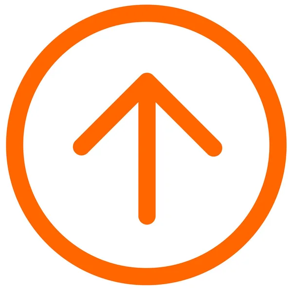Orange Flèche pointant vers le haut symbole de direction. orange Ar directionnel — Photo