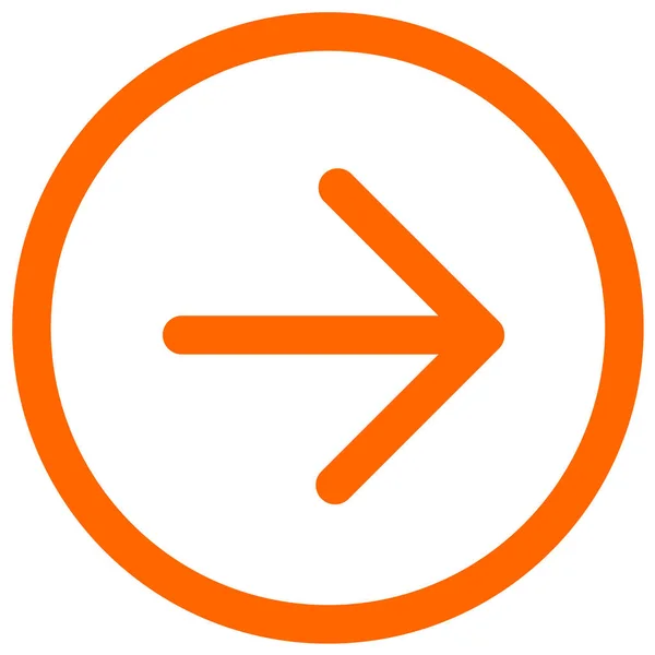 Orange Flèche pointant vers la droite symbole de direction. orange directionnel — Photo