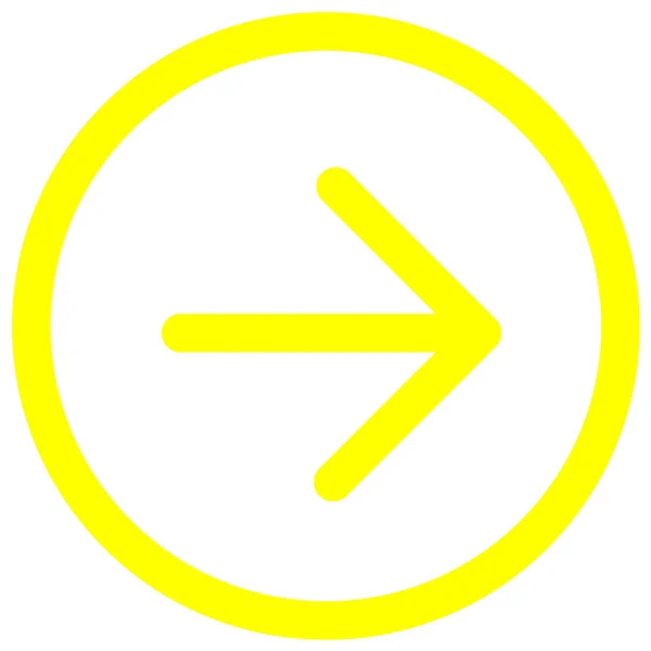 Yellow Arrow pointing right direction symbol. yellow Directional — Stock Photo, Image